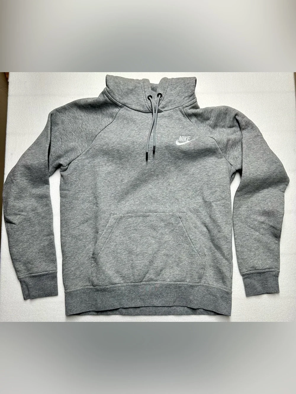 Nike Women's Small Gray Pullover Hoodie with White Embroidered Swoosh